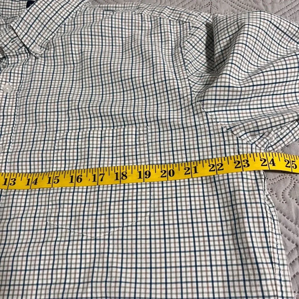 J crew Mens Slim Untucked Flex Washed Plaid Long Sleeve Collard Shirt Size‎ XL